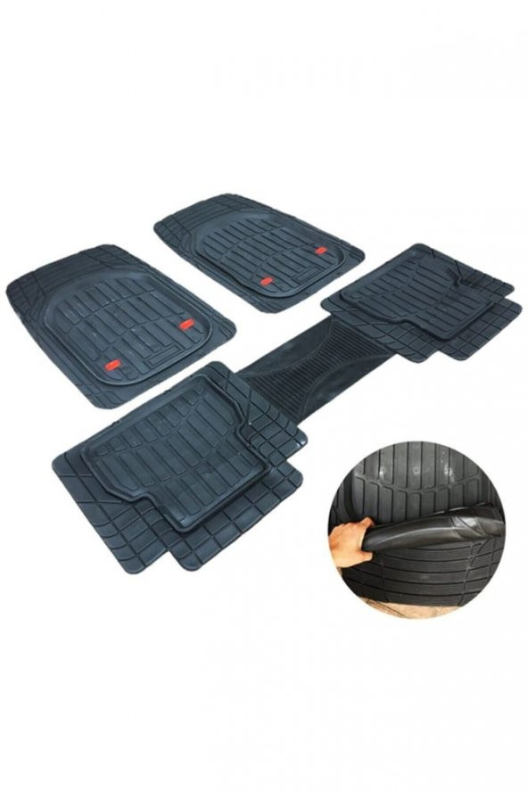 İtibar Fiat, Renault ,toyota, Tofaş, Honda ,uyumlu Kauçuk Paspas 5 Parça Siyah ürün görseli