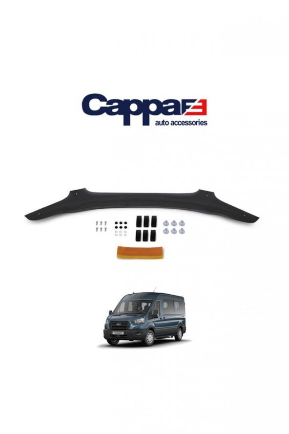 İtibar Ford Transit Ön Kaput Koruyucu Rüzgarlığı 4mm Akrilik (ABS) Piano Black 2019 Ve Sonrası - 2