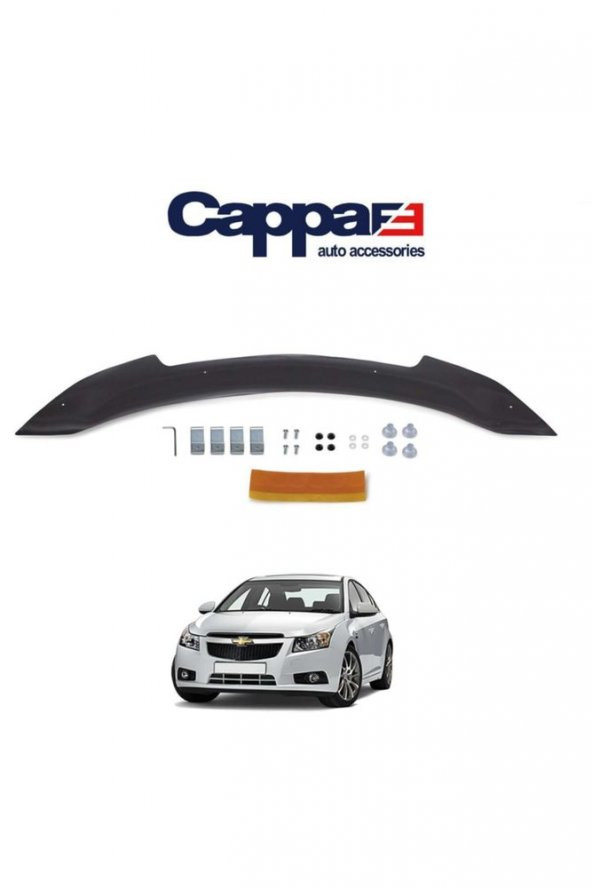 İtibar Chevrolet Cruze Ön Kaput Koruyucu Rüzgarlığı 4mm Akrilik (abs) Piano Black 2008-2016 - Resim 2