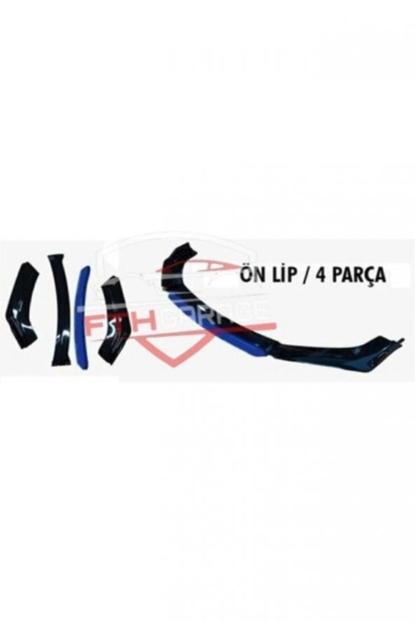 İtibar 4 Parça Ön Lip Üniversal Ön Tampon Eki Piano Black Kırmızı-mavi-sarı-gri-beyaz - 4