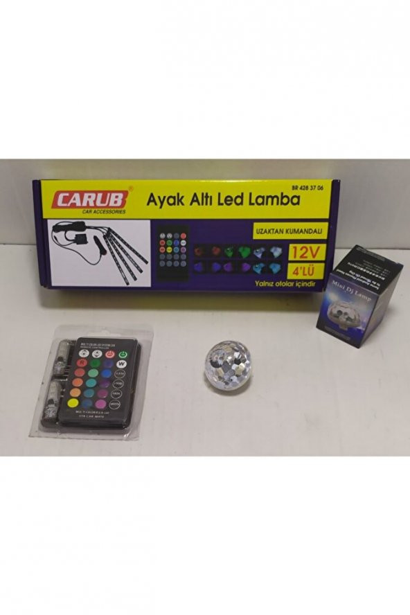 İtibar Ayak Altı Led Uk Sese Duyarlı 12 Ledli 12v+disko Top+10 Park Ampulu Çakarlı U.k 3lü Set