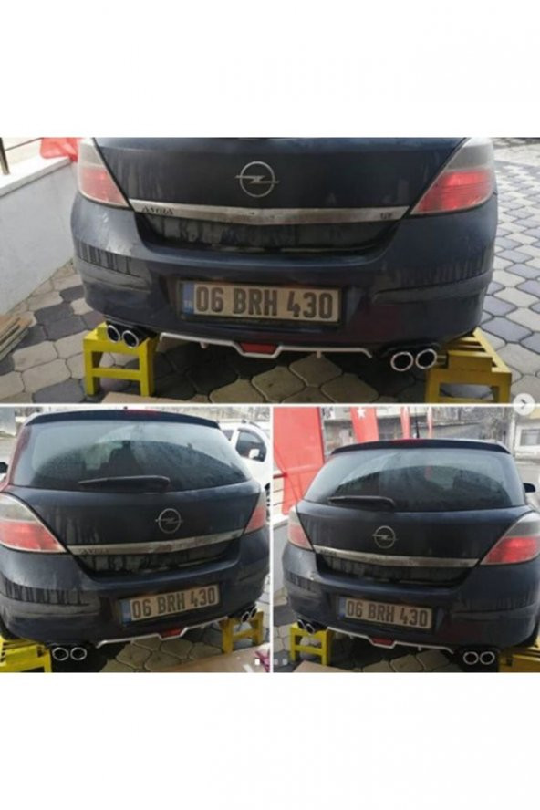 İtibar Opel Astra H 4 Çıkışlı Egzoz Görünümlü Arka Tampon Eki Difüzör - 1