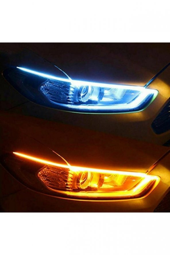 İtibar 3d Far Üstü Ve Far Içi 2 Renkli Selamlamalı Kayar Sinyalli Gündüz Ledi 60cm - Resim 2