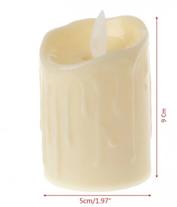 Alevli Led Mum Hareketli Alev Görünümlü Dekoratif Mum - 9Cm - 2
