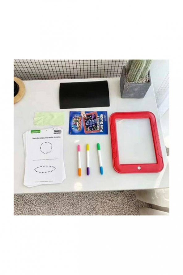 Magic Pad Çocuk Eğitici Sihirli Işıklı Kalemli Öğretici Pili Pad - 4