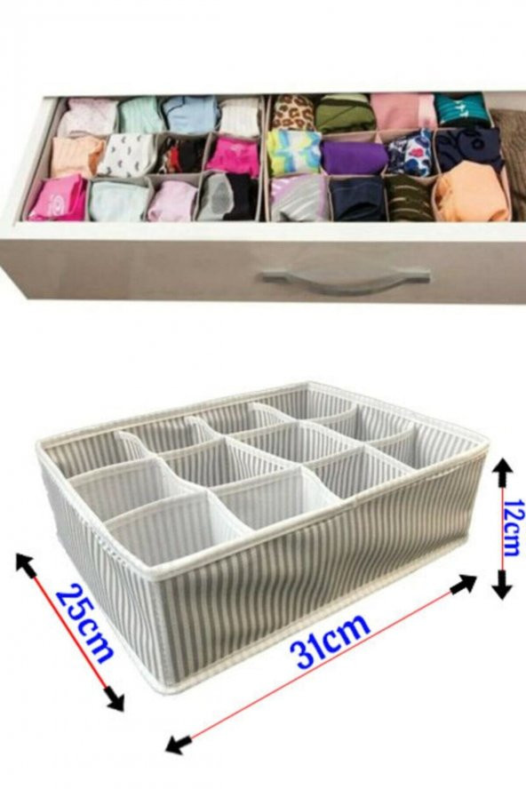 12 Bölmeli Pratik Bölmeli Çekmece Düzenleyici Organizer - 4