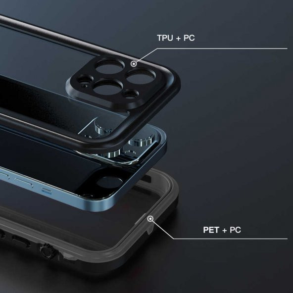 Apple iPhone 13 Pro Kılıf 1-1 Su Geçirmez Kılıf - 9