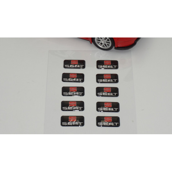 Seat Logo 3D Cam Açma Torpido Konsol Ayna Çıkartma Seti - 2