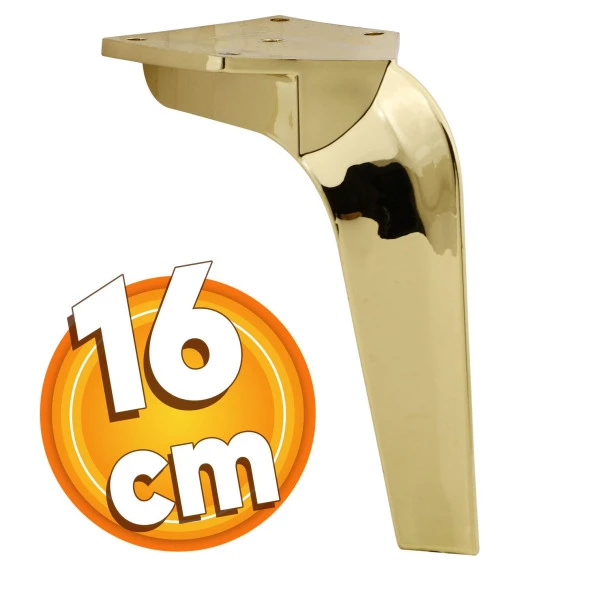 Repla Lüks Mobilya Kanepe Sehpa Tv Ünitesi Koltuk Ayağı 16 Cm Parlak Gold Baza Ayakları