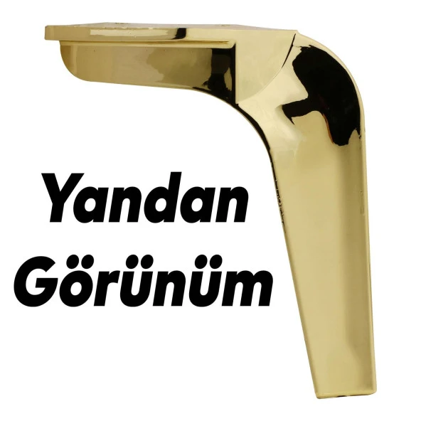 Repla Lüks Mobilya Kanepe Sehpa Tv Ünitesi Koltuk Ayağı 16 Cm Parlak Gold Baza Ayakları - Resim 3