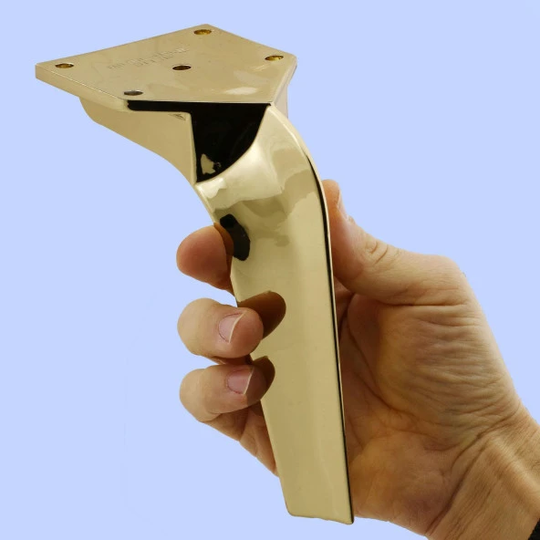 Repla Lüks Mobilya Kanepe Sehpa Tv Ünitesi Koltuk Ayağı 16 Cm Parlak Gold Baza Ayakları - Resim 4