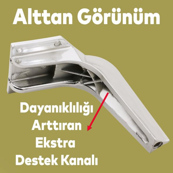 Lüks Mobilya Kanepe Sehpa TV Ünitesi Koltuk Ayağı 16 cm Parlak Krom Baza Ayak - 6