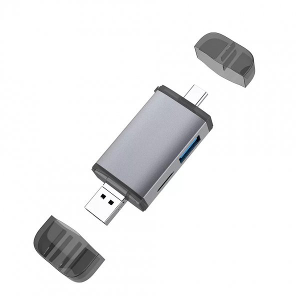 SD Kart Okuyucu 4 in 1 Typce-C USB C USB 3.0 OTG Hafıza Kartı Adaptörü TF SD Micro SD