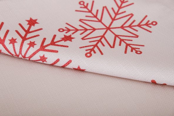 Finezza Kartanesi Baskılı Kumaş Beje Kırmızı Kırlent Kılıfı 45x45 cm İkili -1437 - 4
