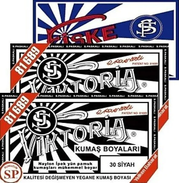 Viktoria Boya Kumaş Boyası Siyah (ORJİNAL ÜRÜN) 2 Paket Fiske Sabitleme 1paket VKBSF21