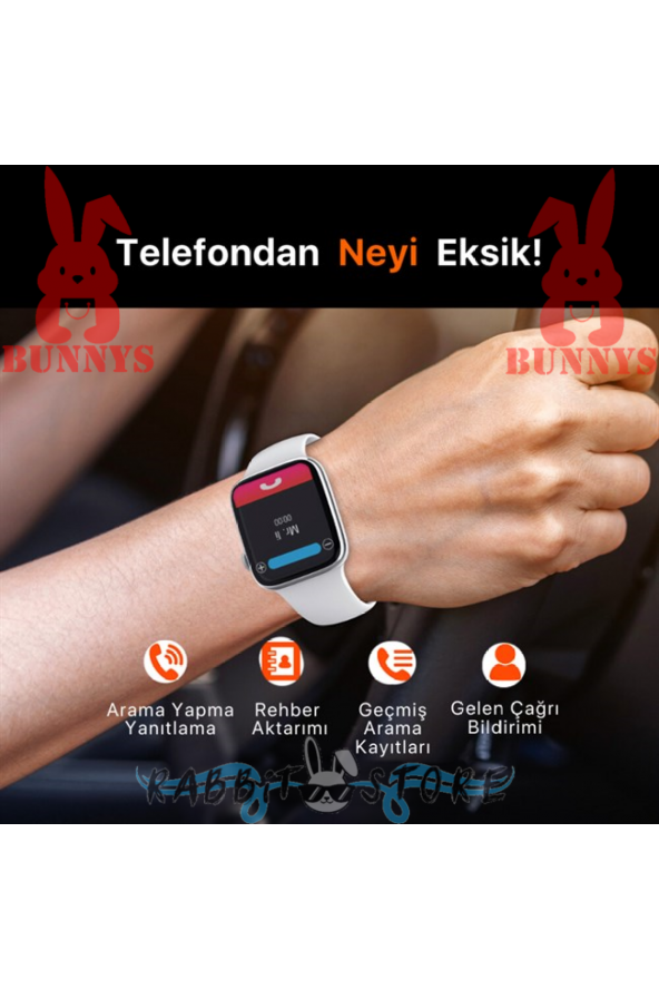 RABBİT STORE Akıllı Saat Wacht 8 Konuşma Özellikli Samsung Galaxy Z Flip3 Uyumlu Smart Watch 8 - Resim 4