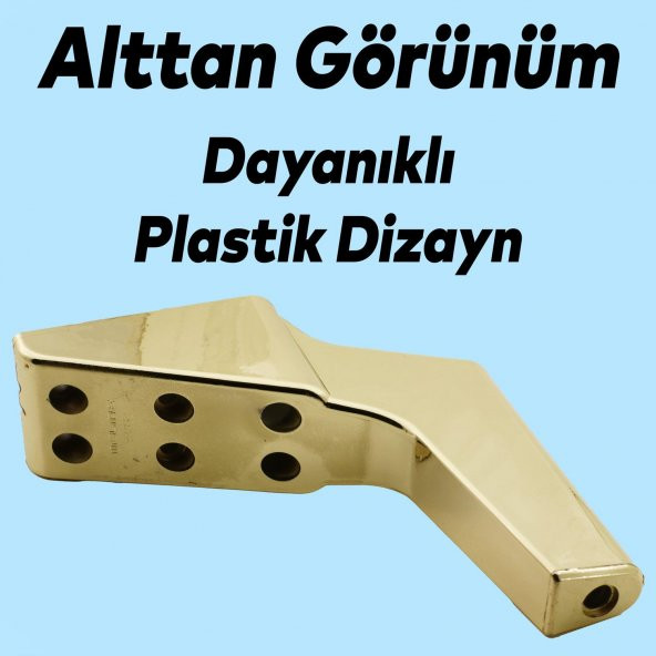 Lüks Mobilya Kanepe Sehpa TV Ünitesi Koltuk Ayağı 16 cm Parlak Gold Baza Ayak - 3