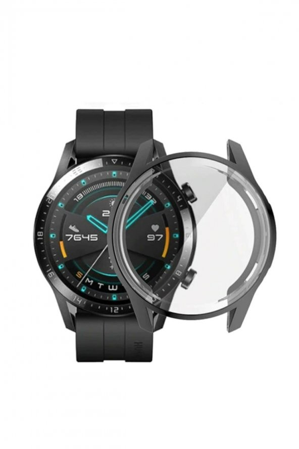 Huawei Watch Gt2 46mm 360 Koruma Silikon Kılıf Siyah