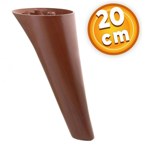 Lüks Mobilya Kanepe Sehpa TV Ünitesi Koltuk Ayağı 20 cm Ahşap Desenli Kahverengi Baza Ayak ürün görseli