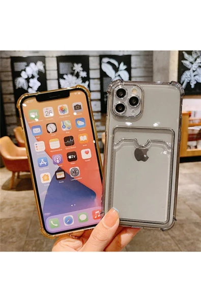 Şeffaf Kartlıklı Kamera Korumalı Kılıf Iphone 11 Uyumlu - 9