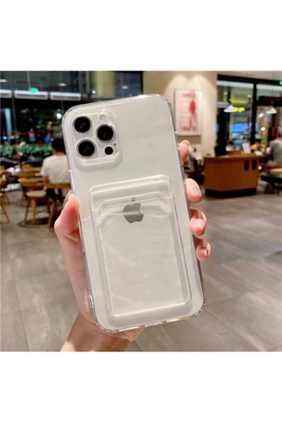 Şeffaf Kartlıklı Kamera Korumalı Kılıf Iphone 11 Uyumlu