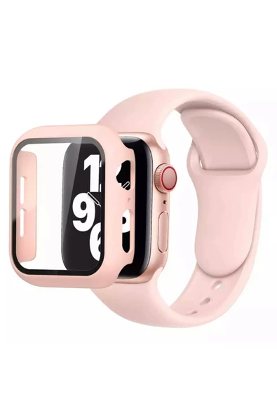 Watch 44mm Uyumlu Silikon Kordon + Kasa Ve Ekran Koruyucu 360 Tam Koruma 2'li Set - 3