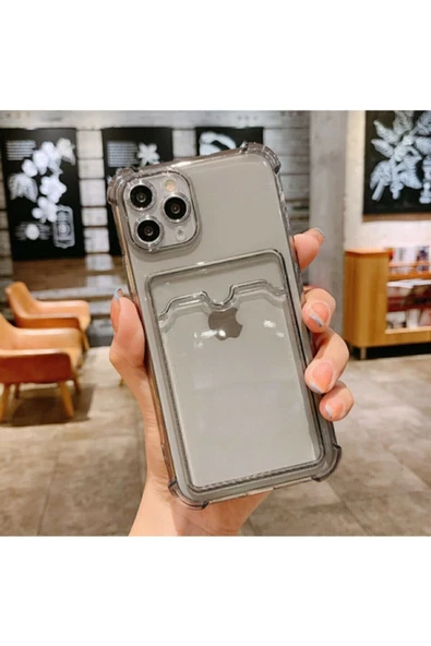 Şeffaf Kartlıklı Kamera Korumalı Kılıf Iphone 11 Uyumlu - 8