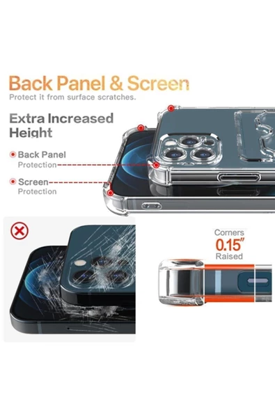 Şeffaf Kartlıklı Kamera Korumalı Kılıf Iphone 11 Uyumlu - 4