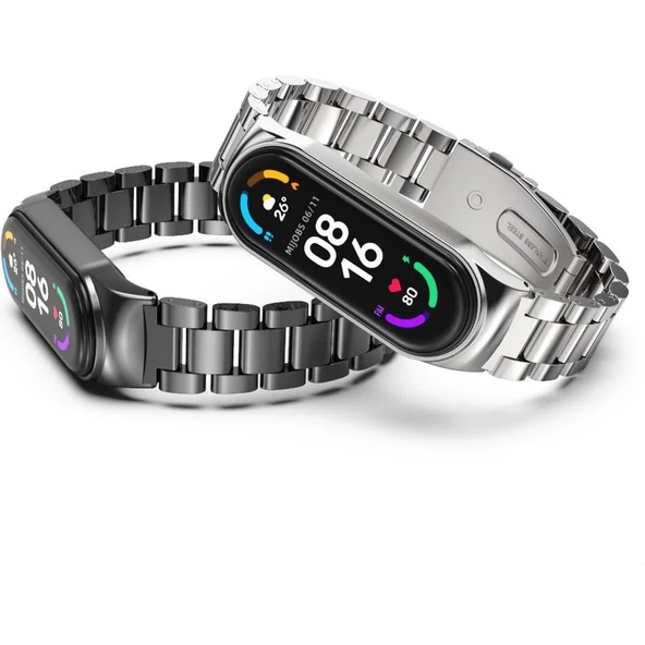 Xiaomi Mi Band 4 Mi Band 3 Uyumlu Metal Kordon Kayış - 3