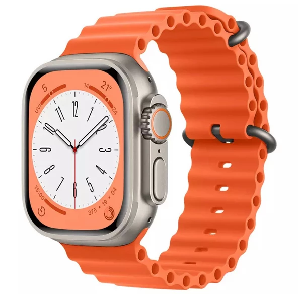 Apple Watch Ultra 49MM Uyumlu Ocean Kordon Silikon Kayış - 5