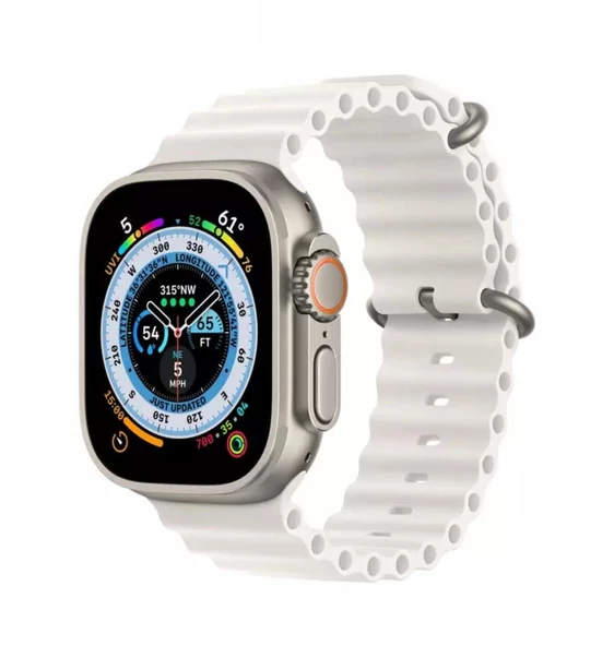 Apple Watch Ultra 49MM Uyumlu Ocean Kordon Silikon Kayış - 7