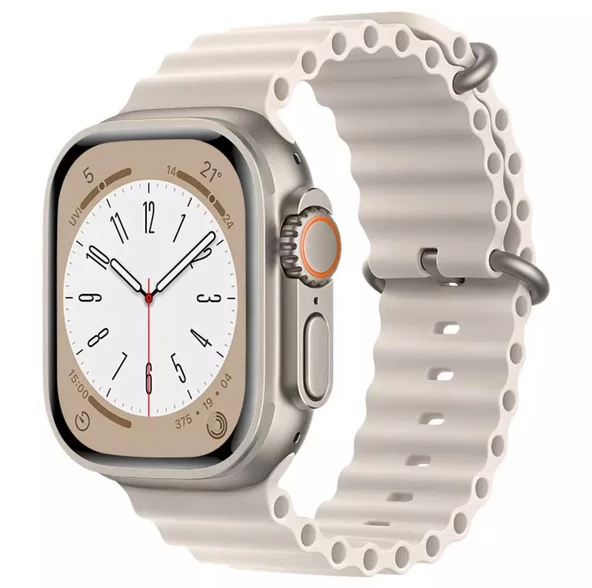 Apple Watch Ultra 49MM Uyumlu Ocean Kordon Silikon Kayış - 4