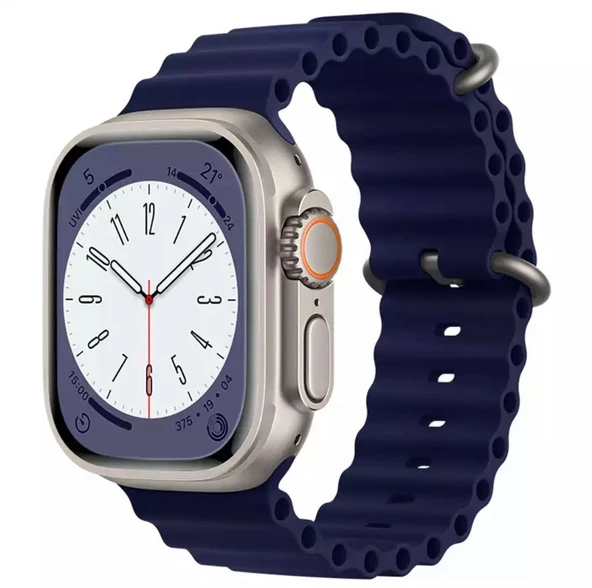 Apple Watch Ultra 49MM Uyumlu Ocean Kordon Silikon Kayış - 3
