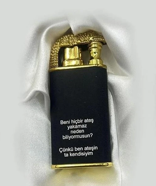 Kişiye Özel Mesajlı Ejderha Alevli Lüx Çakmak ürün görseli