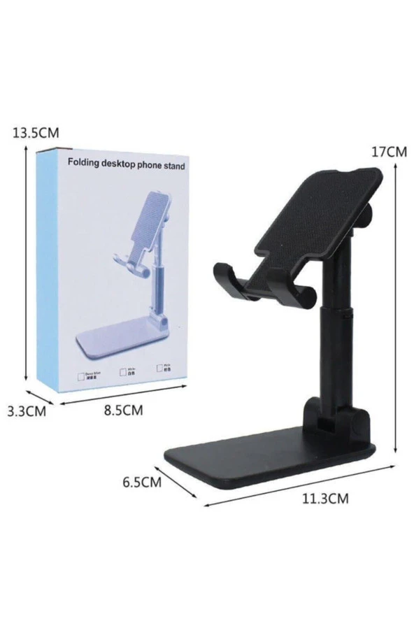 Siyah Masa Üstü Telefon Tutucu Stant Masaüstü Tablet Tutacak Şarj Stand - 3