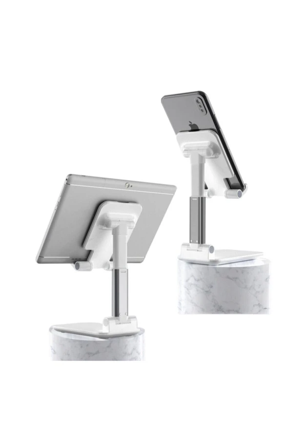 Masa Üstü Beyaz Telefon Tablet Tutacak Şarj Stand - 3