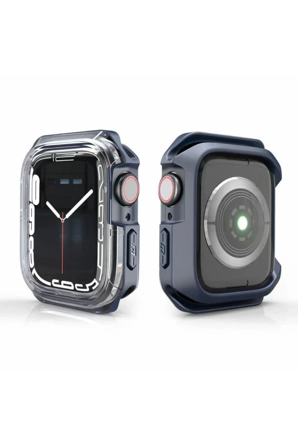 Apple Watch Seri 7 45mm Uyumlu Kasa Koruyucu 360 Tam Koruma Silikon Kılıf - 3