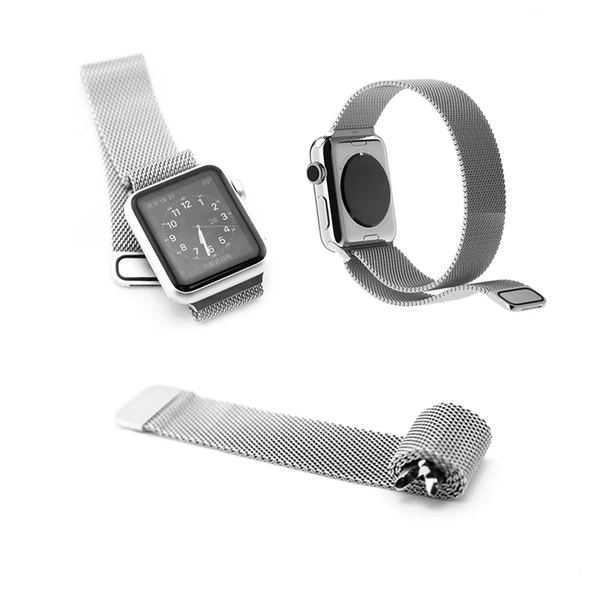 Apple Watch 2 3 4 5 6 Se Nike 42mm 44mm Uyumlu  Kayış Milano Loop Metal Örgü Kordon - 11