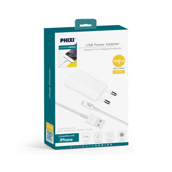 Phixi Ultimate UPD4111 Type-C to Lightning Hızlı Şarj ve Data Kablo - 2