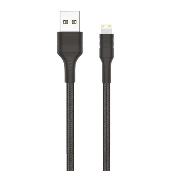 Phixi Force CB431L Hasır Örgü ve Ekstra Güçlendirilmiş Silikon Başlıklı Lightning USB Hızlı Şarj ve Data Kablo