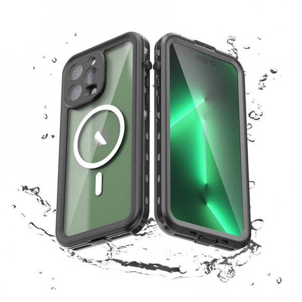 Apple iPhone 14 Pro Max Kılıf Su Geçirmez Toz Korumalı Tam Koruma Kılıf - 3