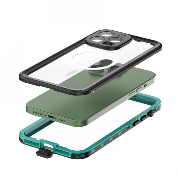 Apple iPhone 14 Pro Max Kılıf Su Geçirmez Toz Korumalı Tam Koruma Kılıf - 10