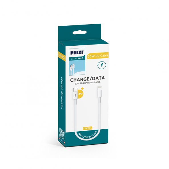 Phixi CB4130L Basic 30 Cm Type-C to Lightning USB Şarj Kablosu - 2