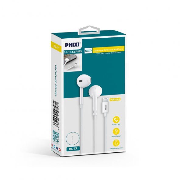 Phixi Basic BL-i7 Mikrofonlu Lightning Girişli EarPods Kulaklık - 2