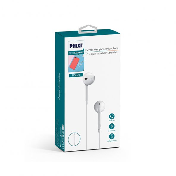 Phixi Basic HS624 Mikrofonlu EarPods Beyaz Kulaklık - 2