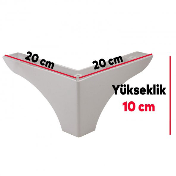 Lüks Mobilya Kanepe Sehpa Puf Koltuk Ayağı 10 cm Beyaz Baza Ayak - Resim 5