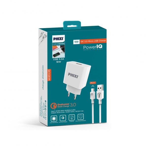 Phixi Force QCH261M Power IQ Qualcomm 3.0 Hızlı Micro USB Şarj Cihazı - 2