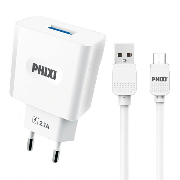 Phixi PCH221M Force Akım Korumalı 2.1A Micro USB Kablolu Şarj Cihazı