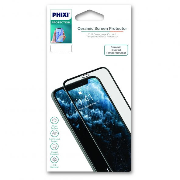 Phixi 9H Ceramic Oppo A52 Siyah Ekran Koruyucu