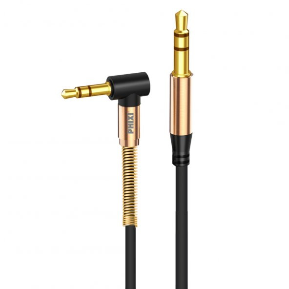 Phixi Basic A811 L Kesim Metal Başlıklı ve Yaylı 3.5mm Aux Kablo - 9